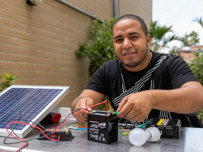 Estudiante del Técnico Laboral en Montaje y Operación de Sistemas de Generación y Almacenamiento de Energía Eléctrica en Cesde Medellín